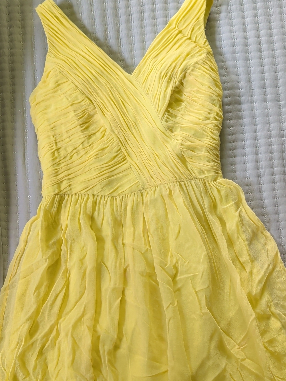 Donna Morgan Bright Yellow Silk Dress